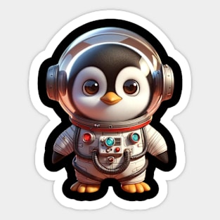 Astronaut Penguin – Cosmic Explorer Sticker Sticker